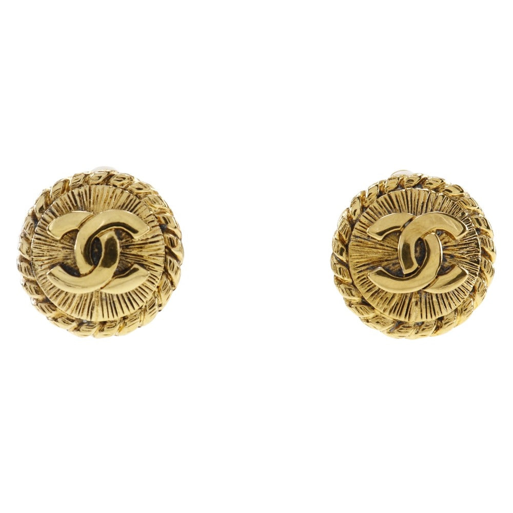 CHANEL Earring Plated Gold gold COCO Mark Women  