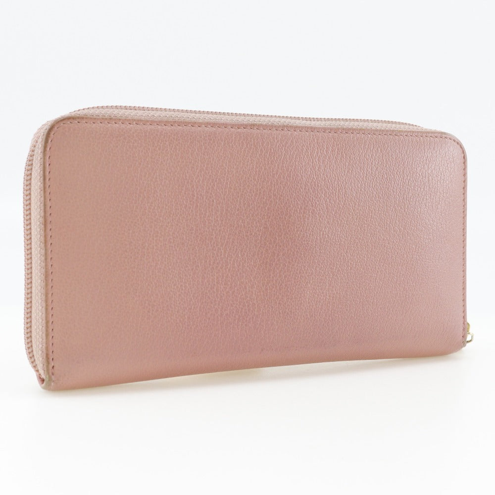 CHANEL Long Wallet Purse leather pink Women