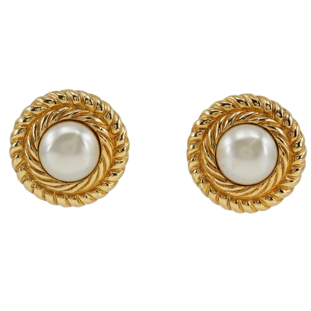 CHANEL Earring Plated Gold, Faux Pearl gold Women  