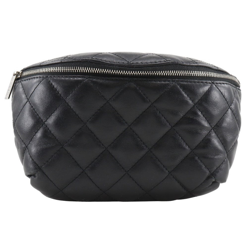 Chanel Waist lambskin uniform Belt back Matrasse Black
