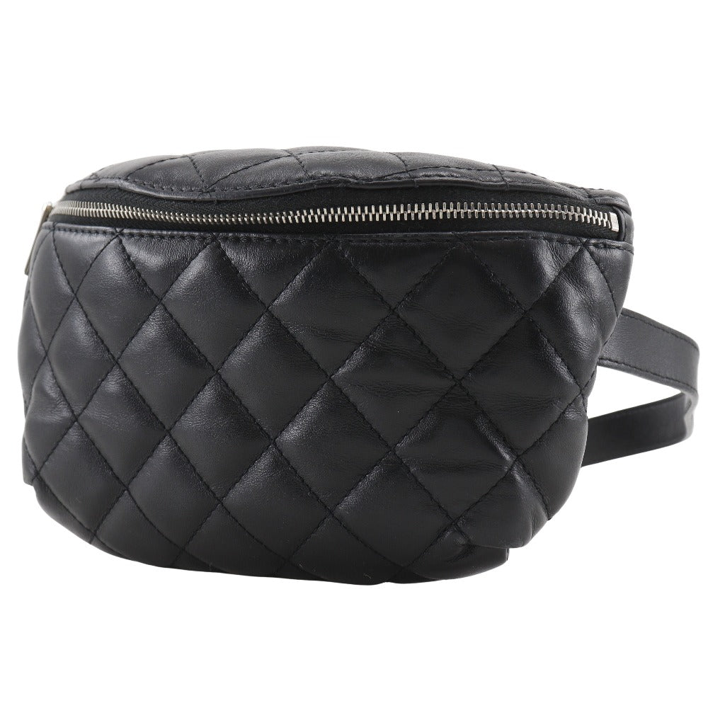 Chanel Waist lambskin uniform Belt back Matrasse Black