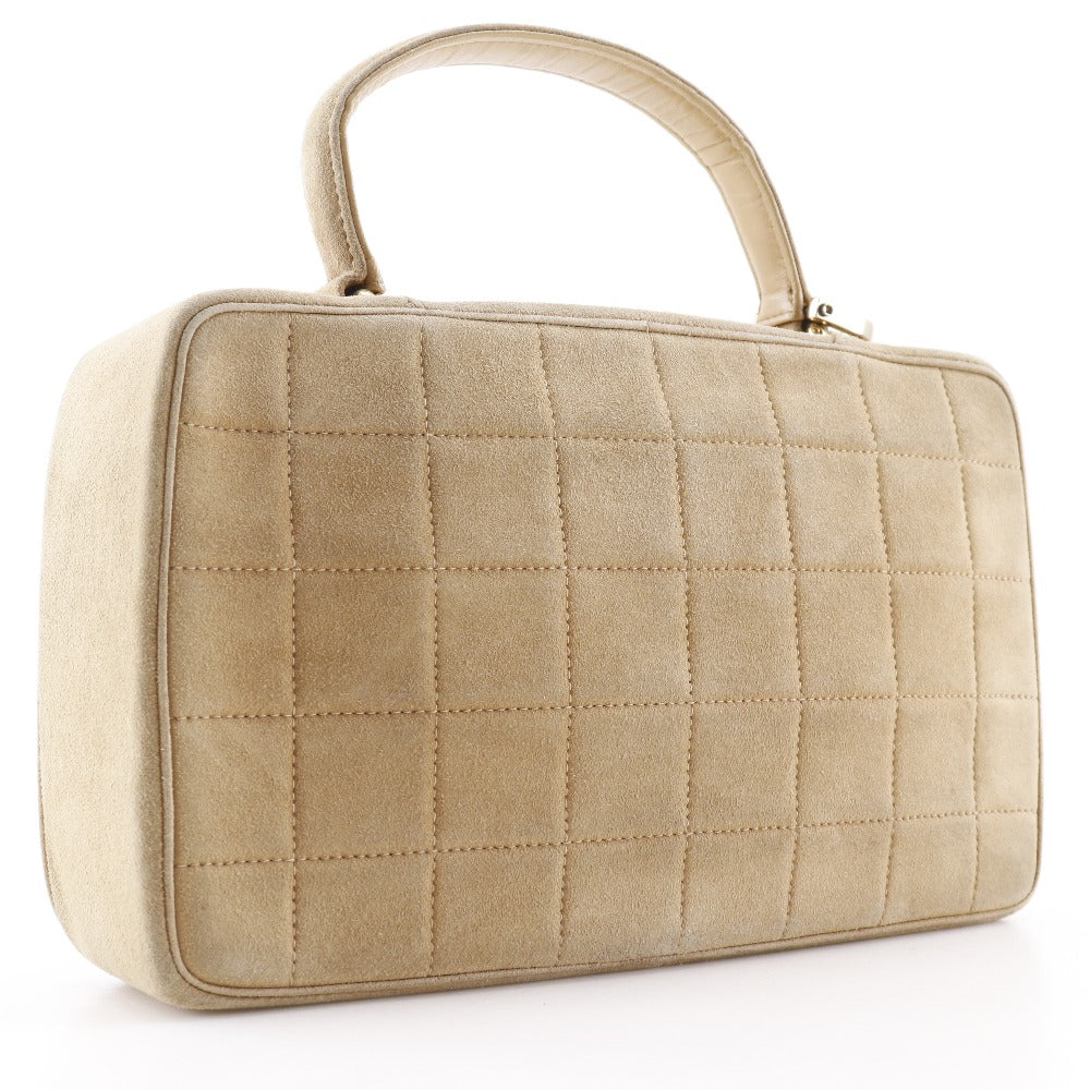 Chanel Suede yellow One handle Chocolate bar Brown Handbag