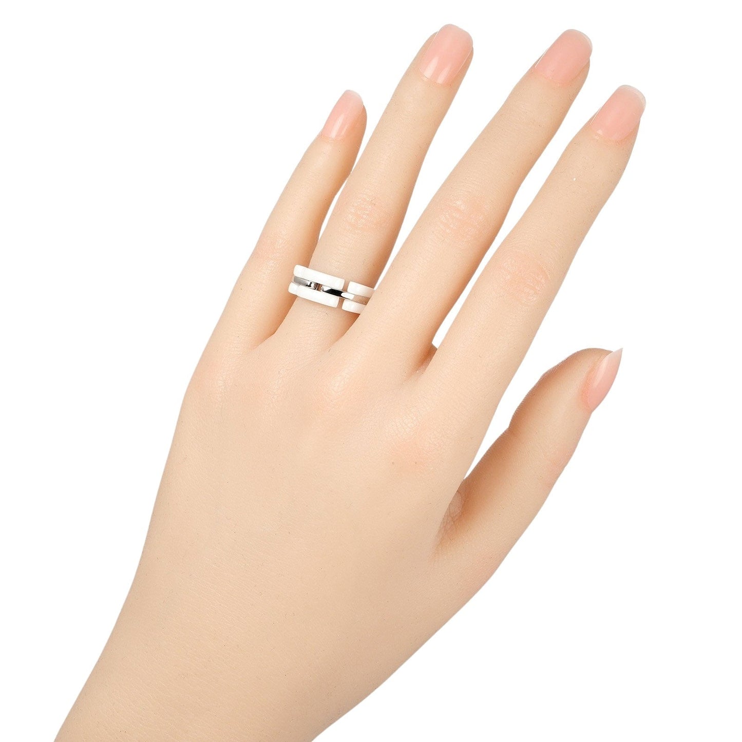 CHANEL Ring K18 White Gold, White Ceramic white Ultra Collection Women  