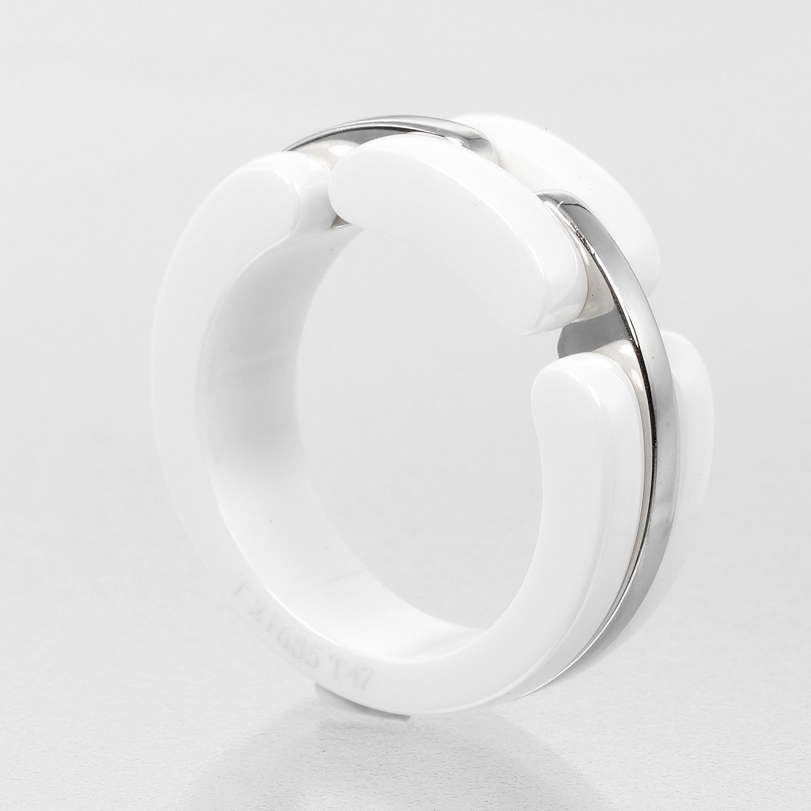 CHANEL Ring K18 White Gold, White Ceramic white Ultra Collection Women  