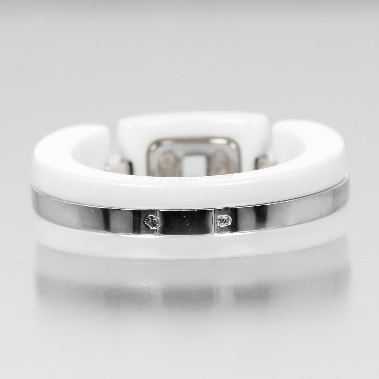 CHANEL Ring K18 White Gold, White Ceramic white Ultra Collection Women  