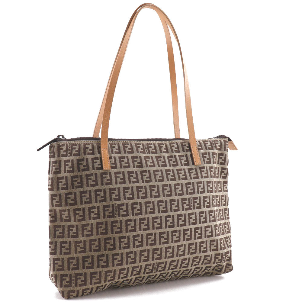 Fendi Tote Bag 8Bh022 Zucchino Women Canvas Brown