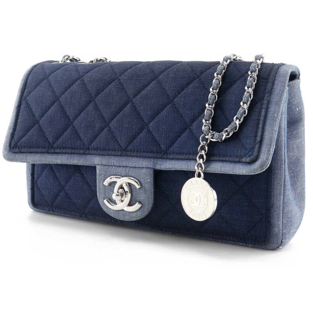 Chanel denim Double Matrasse ChainShoulder Blue Shoulder Bag