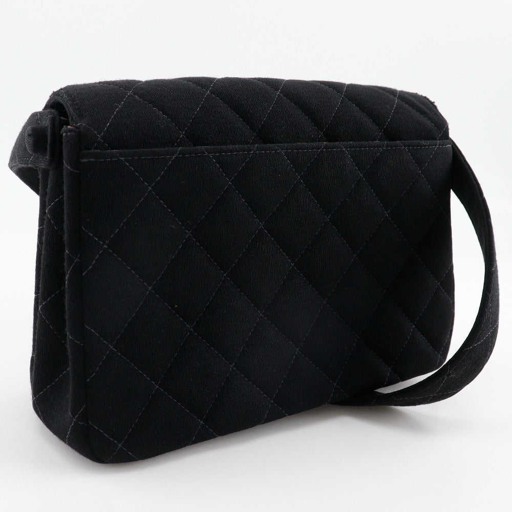 Chanel cotton COCO Mark Matrasse Black Shoulder Bag