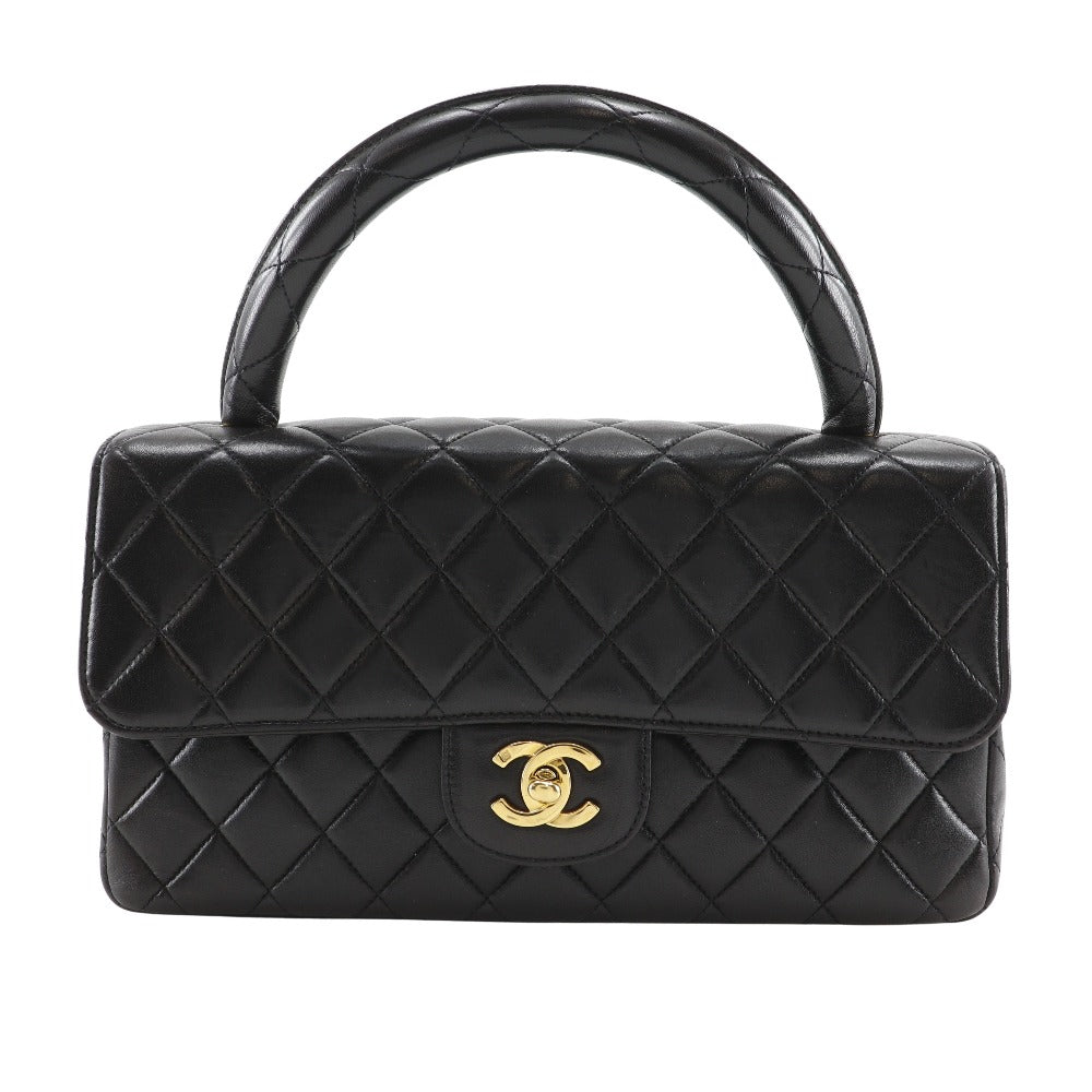 Chanel lambskin One handle Matrasse Parent-child Parents Black Handbag
