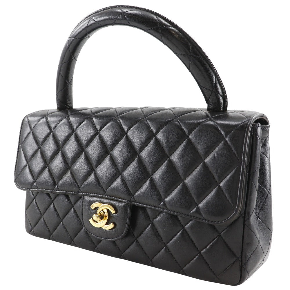Chanel lambskin One handle Matrasse Parent-child Parents Black Handbag