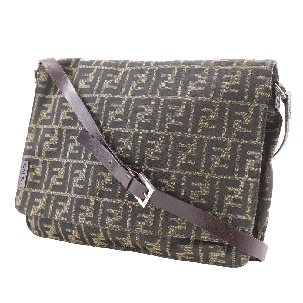 Fendi Zucca Shoulder Bag Canvas Nylon