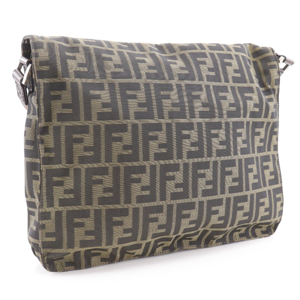 Fendi Shoulder Bag Zucca Unisex Unisex Canvas Nylon Brown