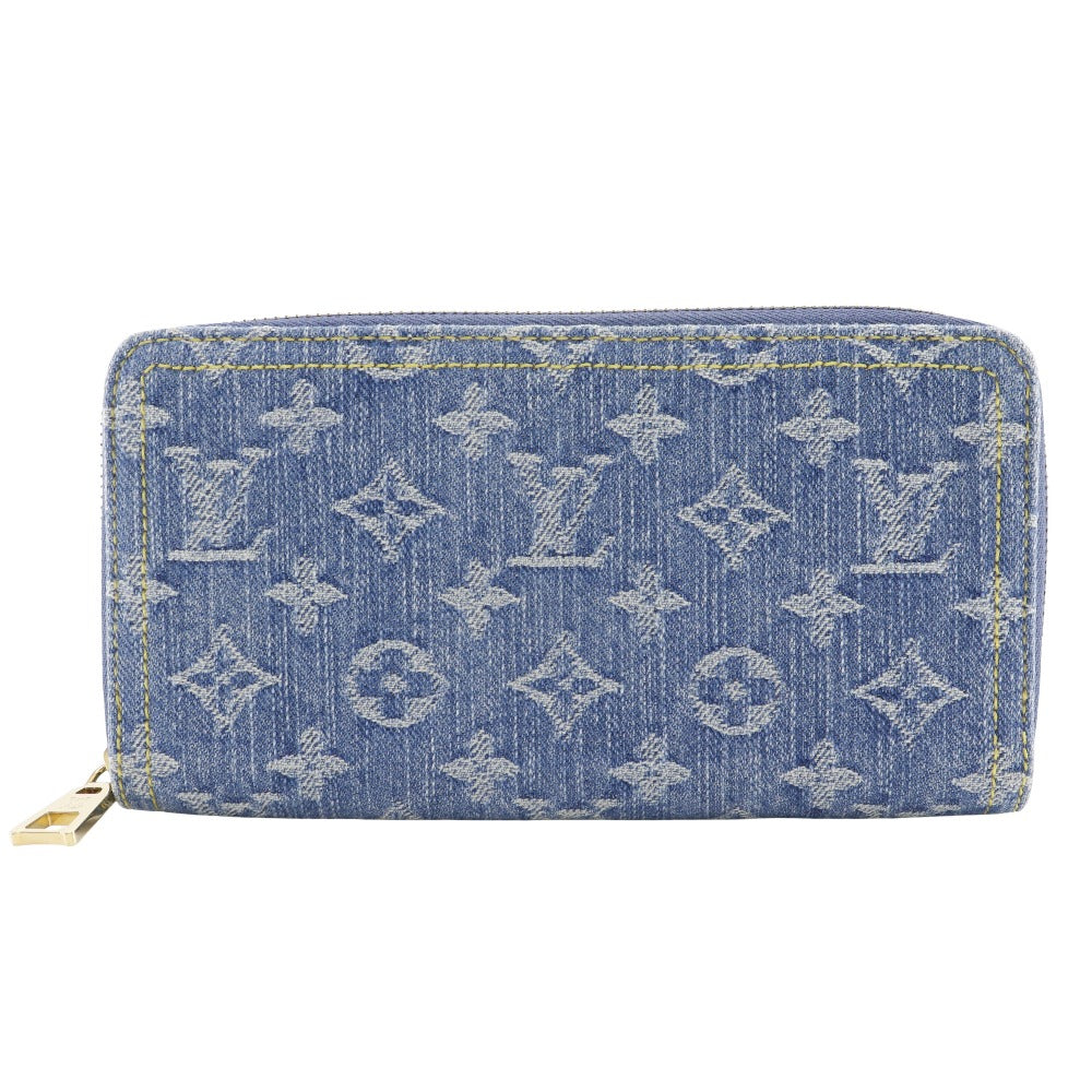 Louis Vuitton Long Purse M82958 Zippy Monogram Denim Blue Wallet Case