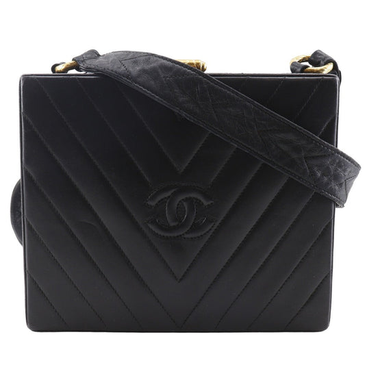 Chanel Chevron Coco Mark Lambskin Shoulder Bag