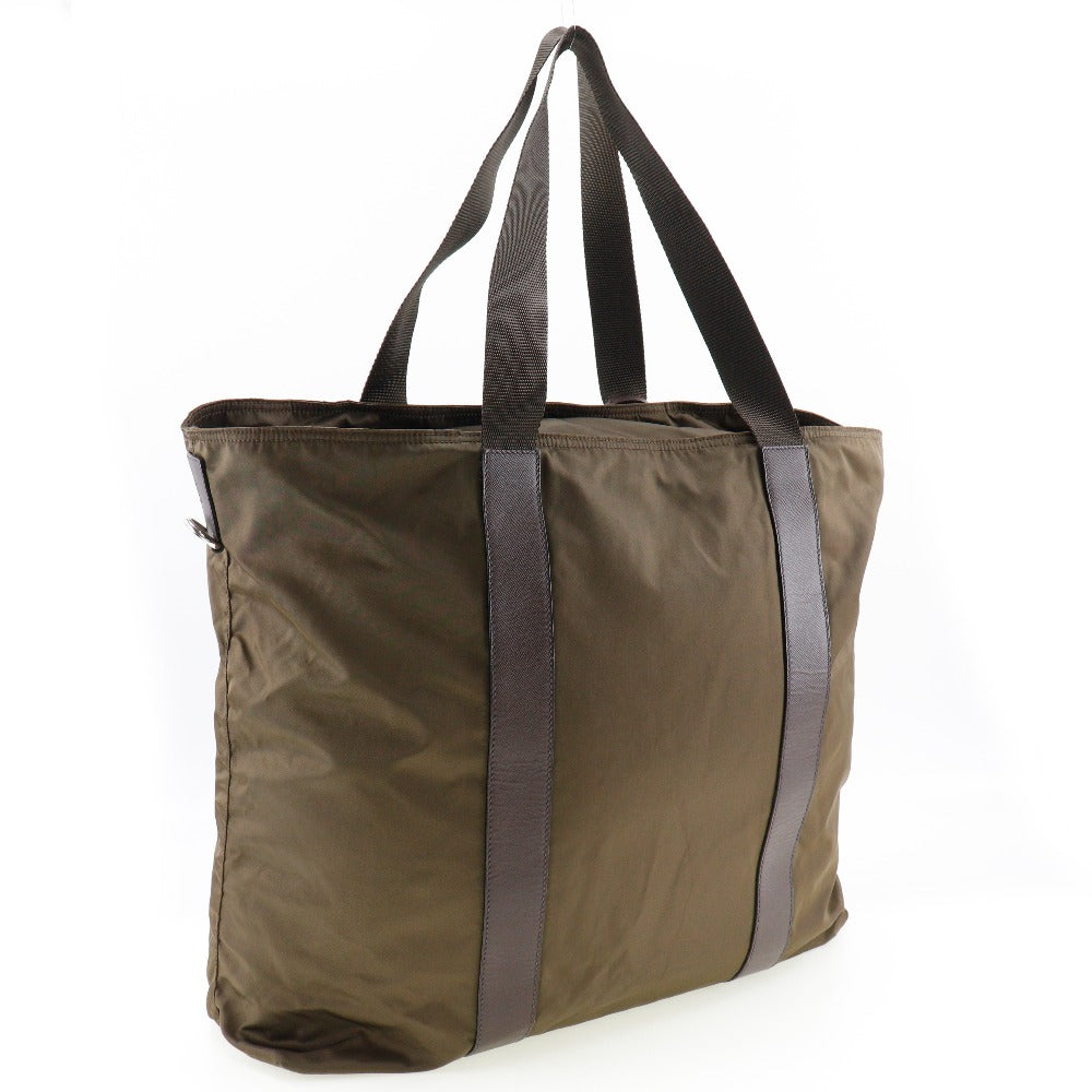 Prada Boston Bag Khaki Unisex Nylon Travel Bag