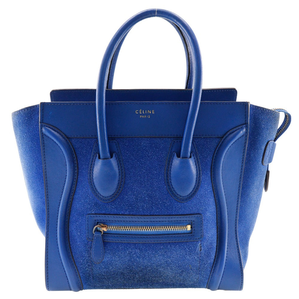 Calfskin Luggage Micro Women Suede Blue Travel Bag