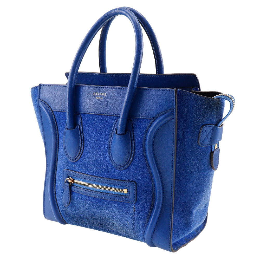 Calfskin Luggage Micro Women Suede Blue Travel Bag