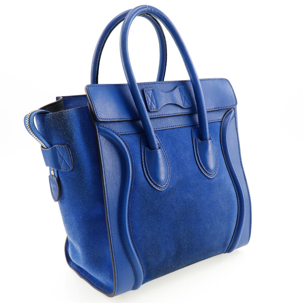 Calfskin Luggage Micro Women Suede Blue Travel Bag