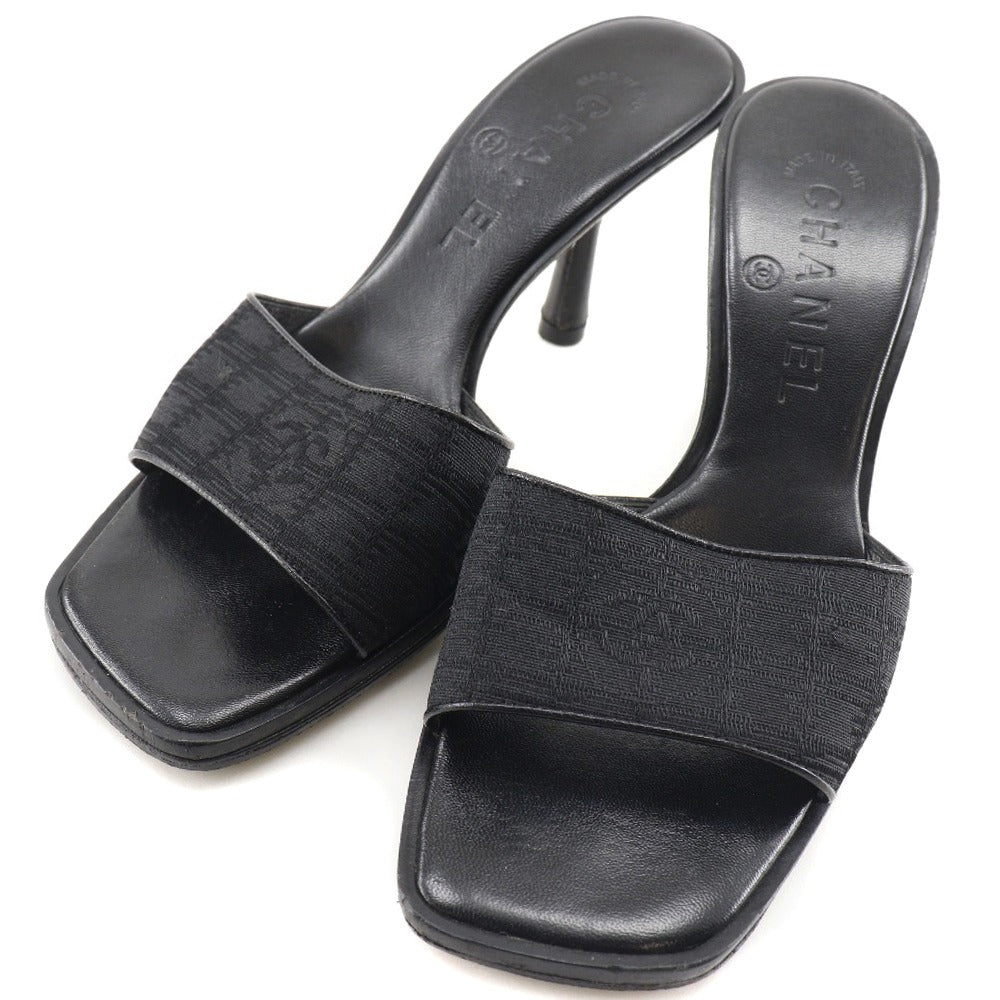 CHANEL Mule Nylon canvas black New travel line Women 35  