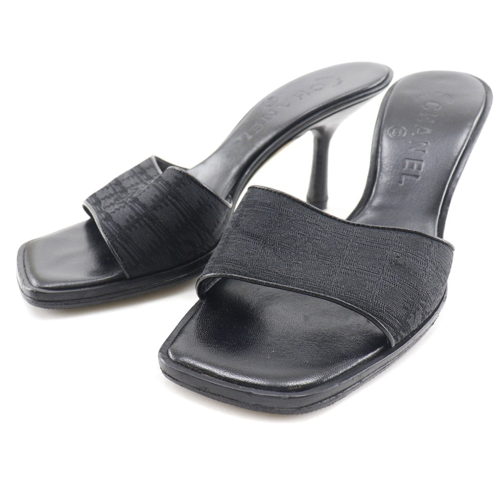 CHANEL Mule Nylon canvas black New travel line Women 35  