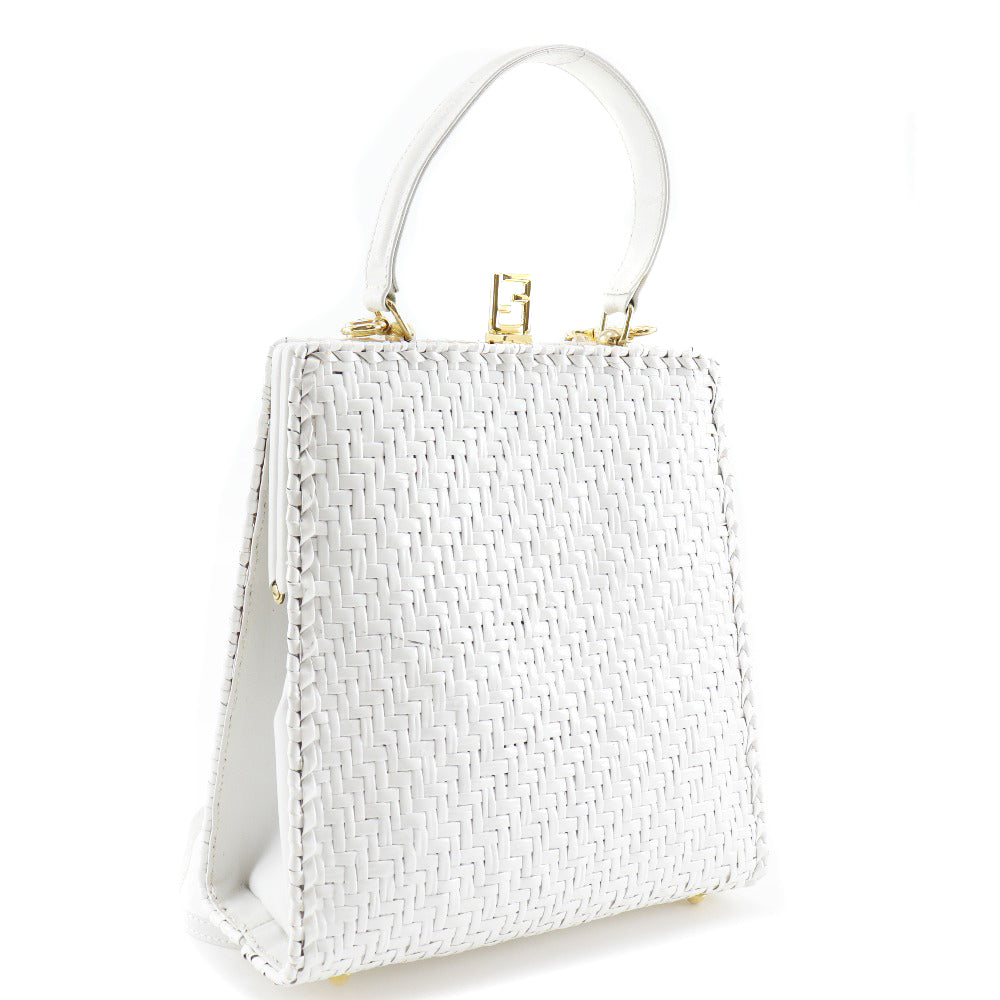 Fendi Handbag Women Leather White Travel Bag