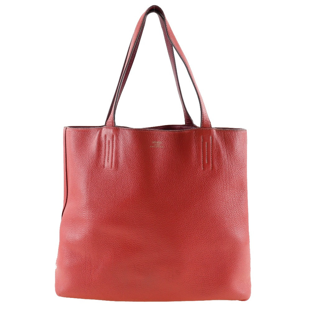 Hermes Tote Bag Taurillon Clemence Bougainvillea Reversible Doble Sense