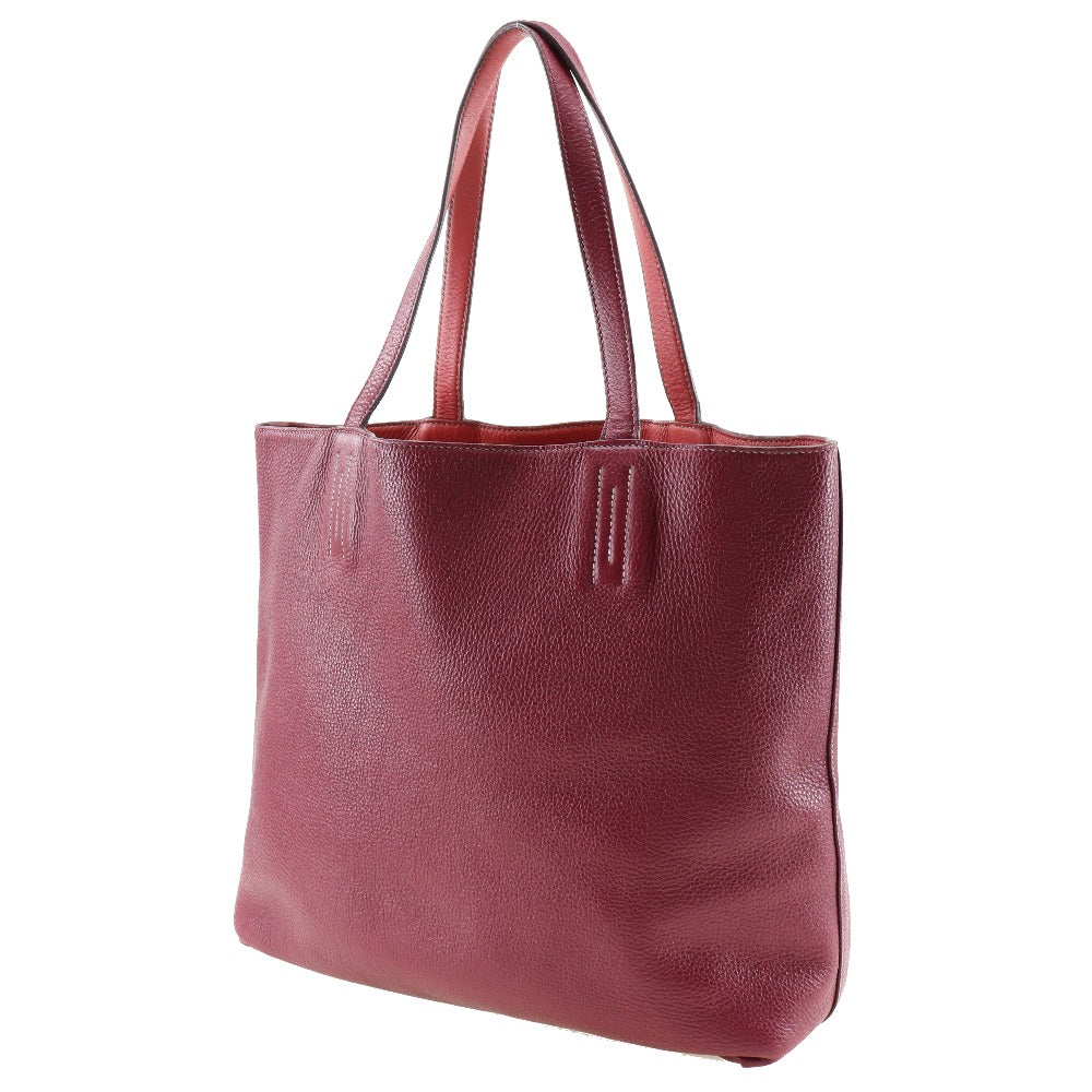 Hermes Tote Bag Taurillon Clemence Bougainvillea Reversible Doble Sense