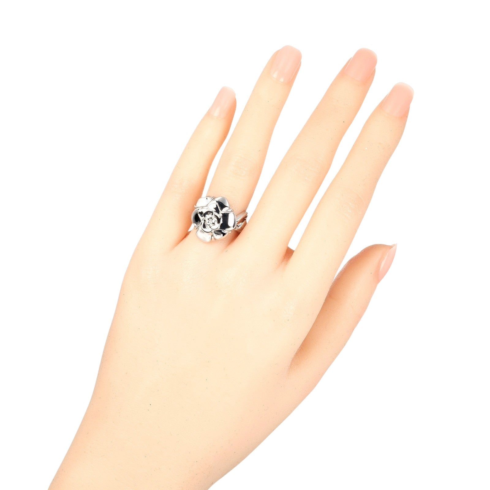CHANEL Ring K18 white gold White gold Camelia Women  