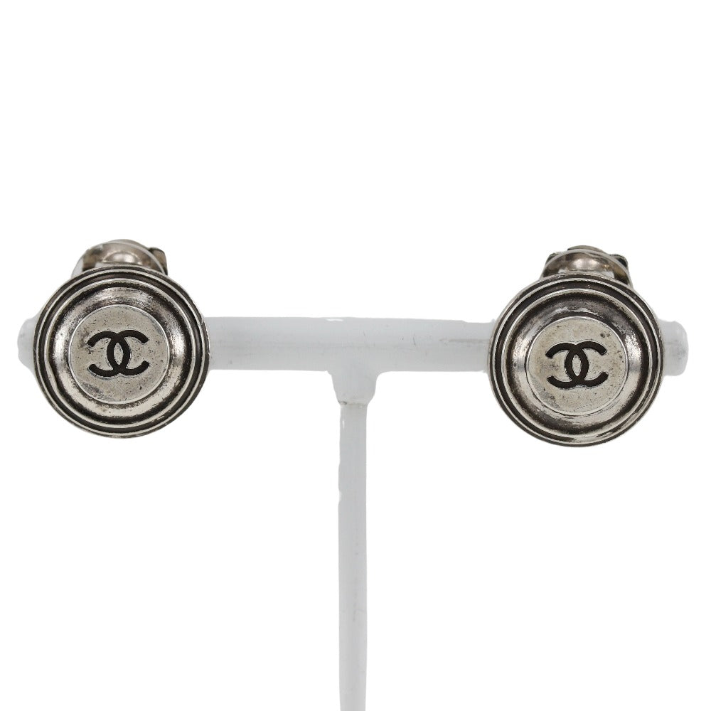 CHANEL Earring metallic Silver COCO Mark Women  
