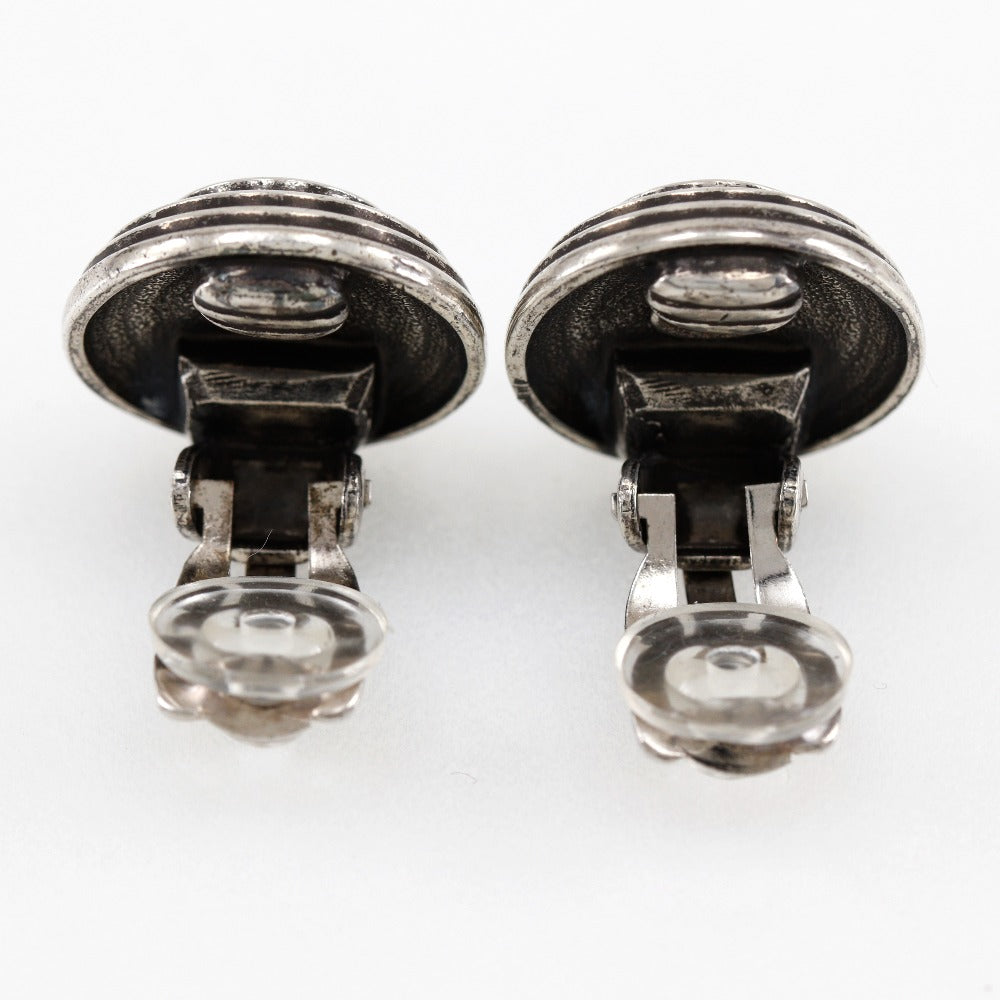 CHANEL Earring metallic Silver COCO Mark Women  