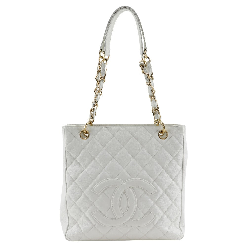 Chanel Caviar skin PST White Shoulder Bag
