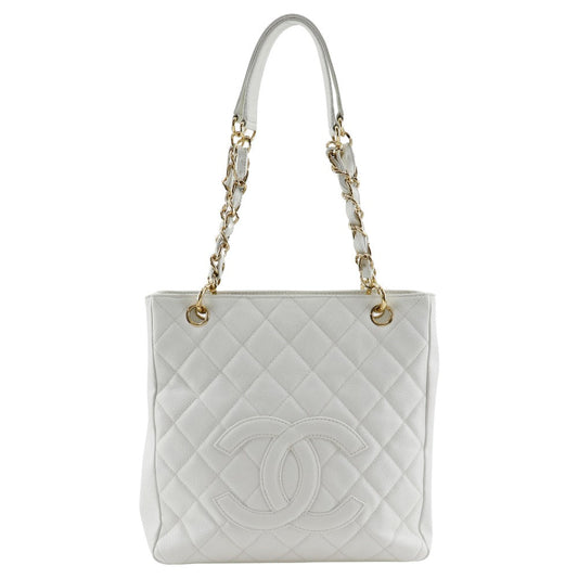 Chanel Caviar skin PST White Shoulder Bag