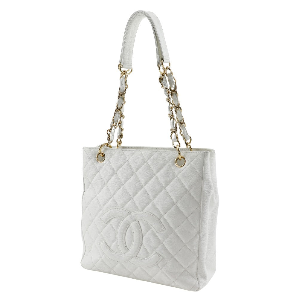 Chanel Caviar skin PST White Shoulder Bag