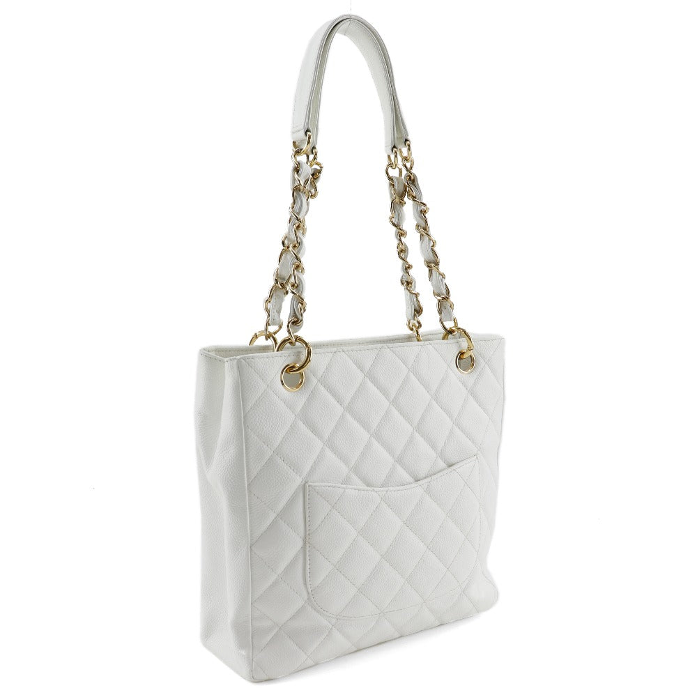Chanel Caviar skin PST White Shoulder Bag