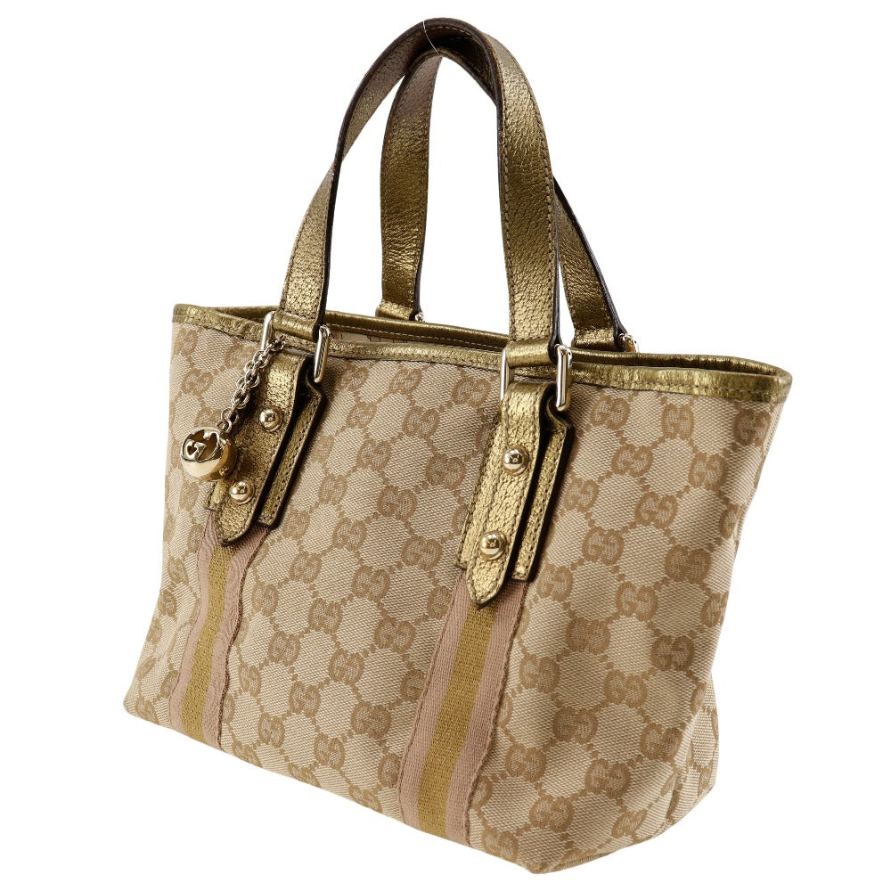 Gucci Gucci Gg Canvas Leather Handbag 139261 Travel Bag