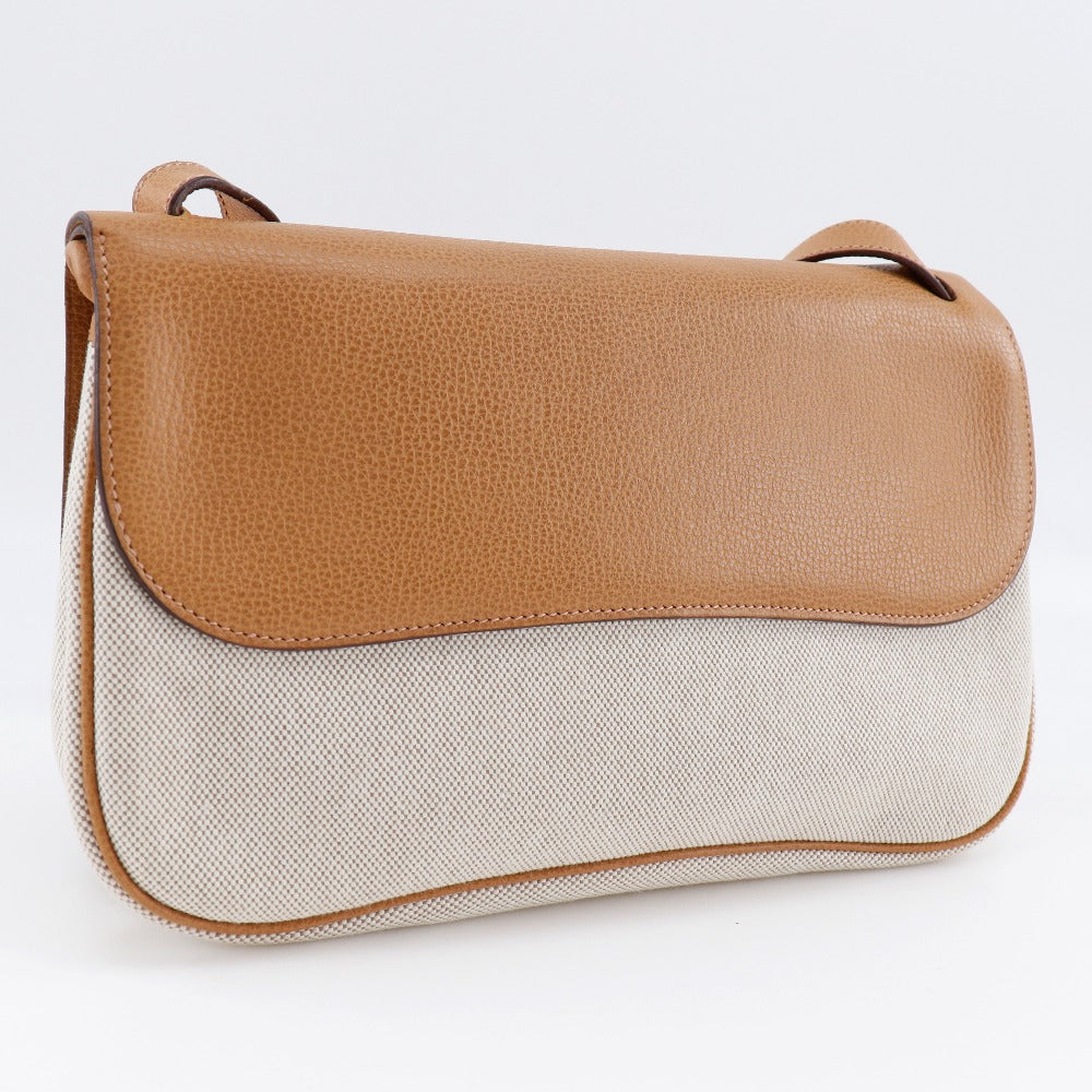 Hermes Shoulder Bag Toile Vache Liège Sac Colorado Mm Brown