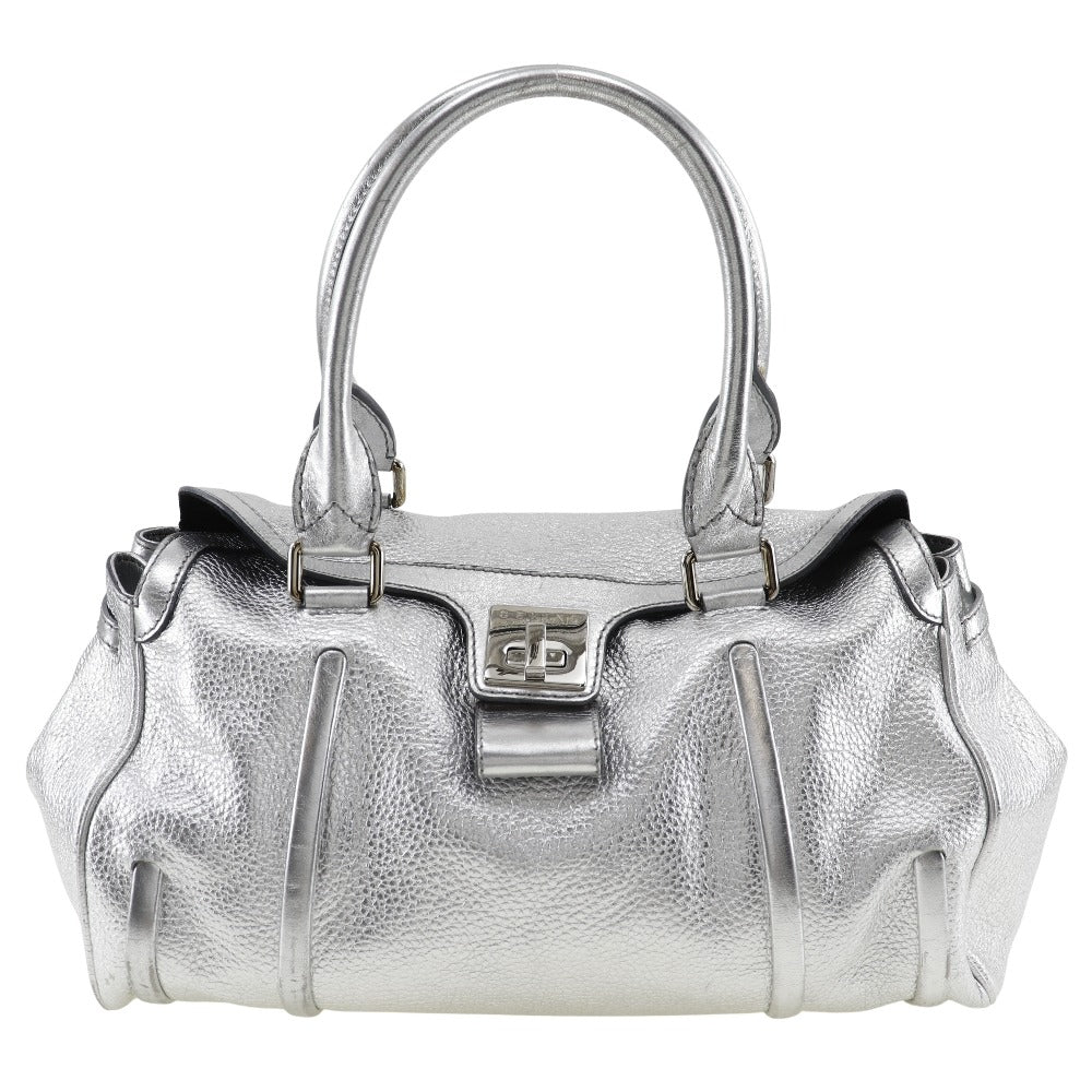 Calfskin With Women Silver Logo Travel Bag