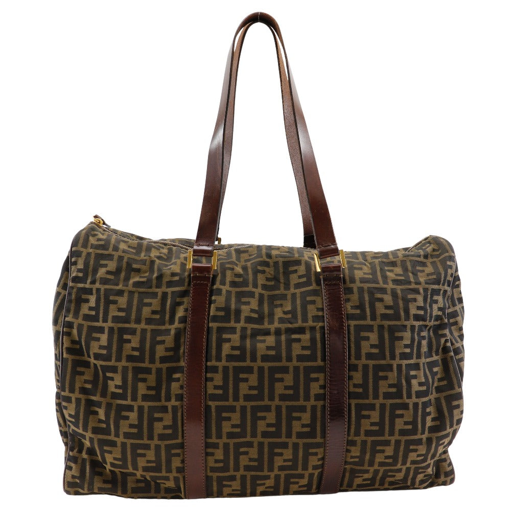 Fendi Boston Duffel Bag Zucca Unisex Unisex Canvas Nylon Brown Travel Bag