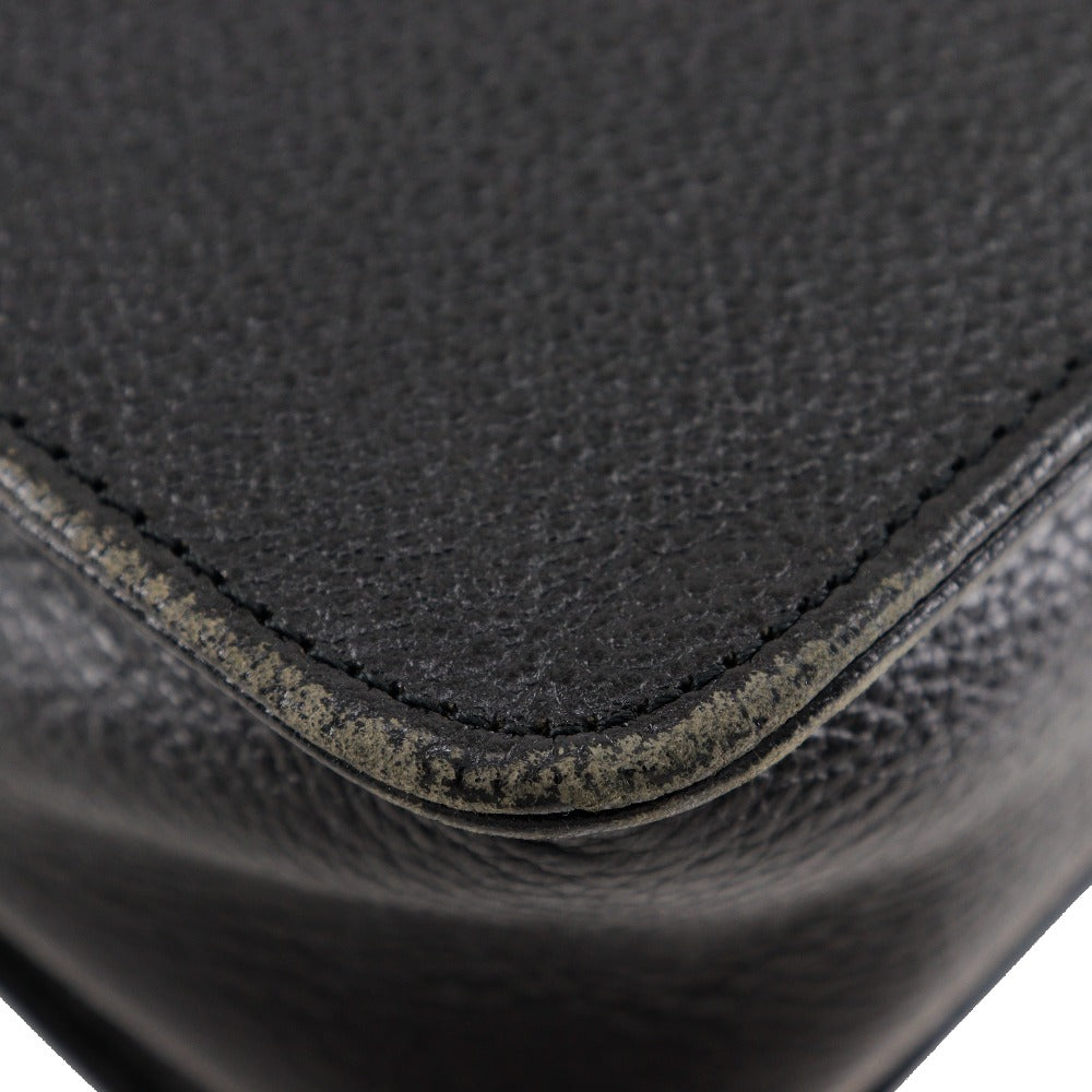 YSL Saint Laurent Yves Shoulder Bag Calfskin Ystitch Women Black