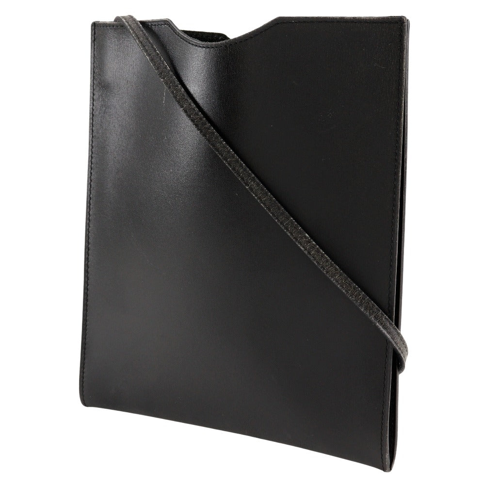 Hermes Shoulder Bag Calfskin Pochette Omenitu Black