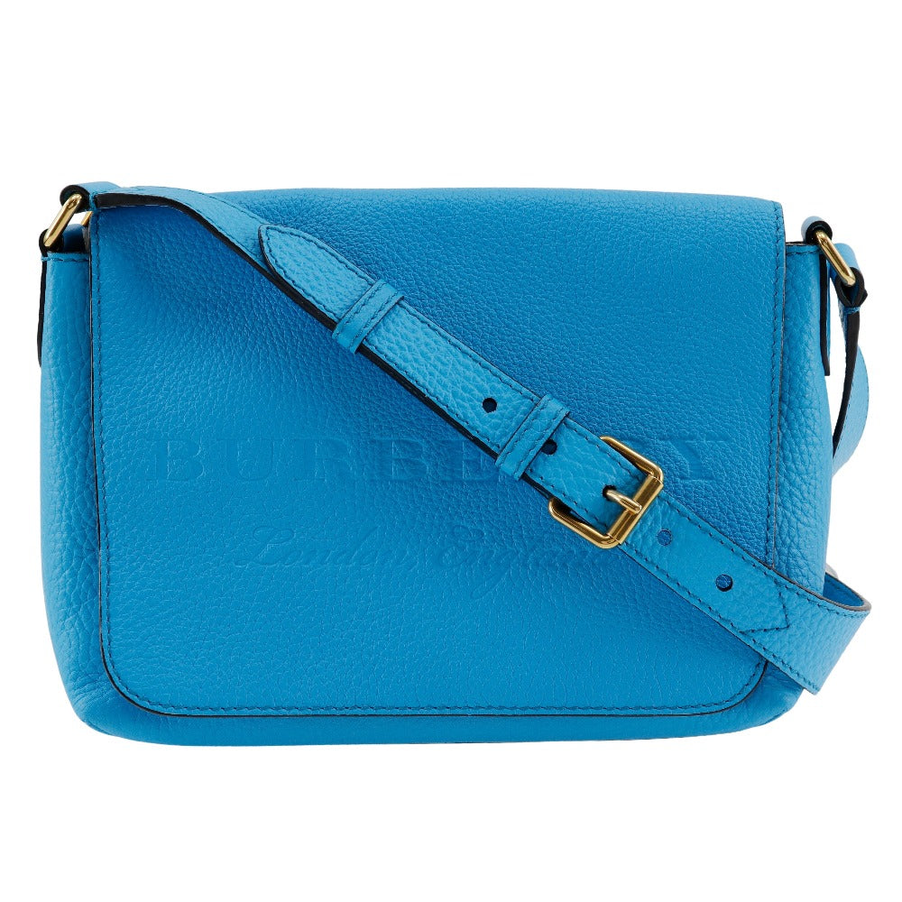 Burberry Shoulder Bag Women Leather Blue Logo