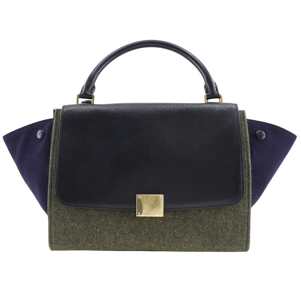 Felt, Calfskin Grey Trapeze Women Black Travel Bag