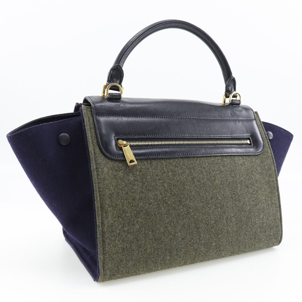 Felt, Calfskin Grey Trapeze Women Black Travel Bag