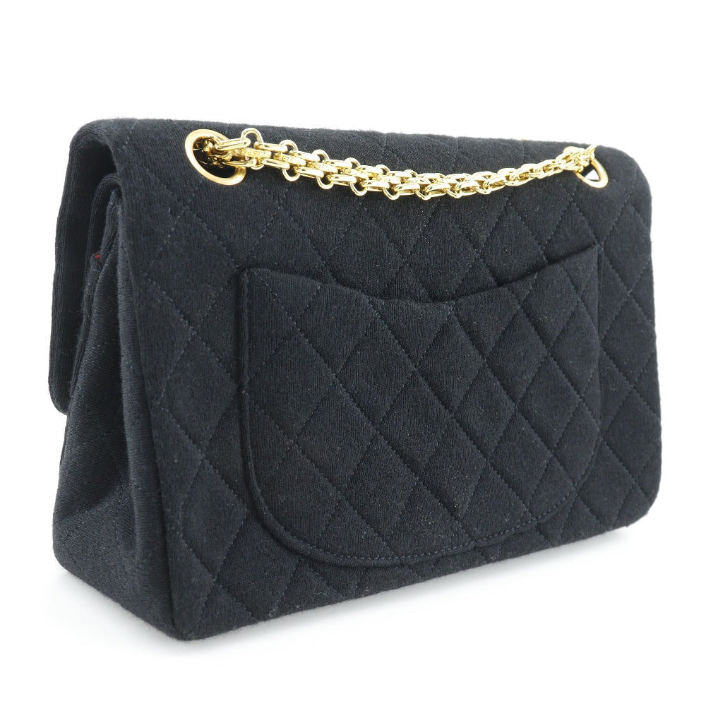 Chanel Jersey Matrasse ChainShoulder Black Shoulder Bag