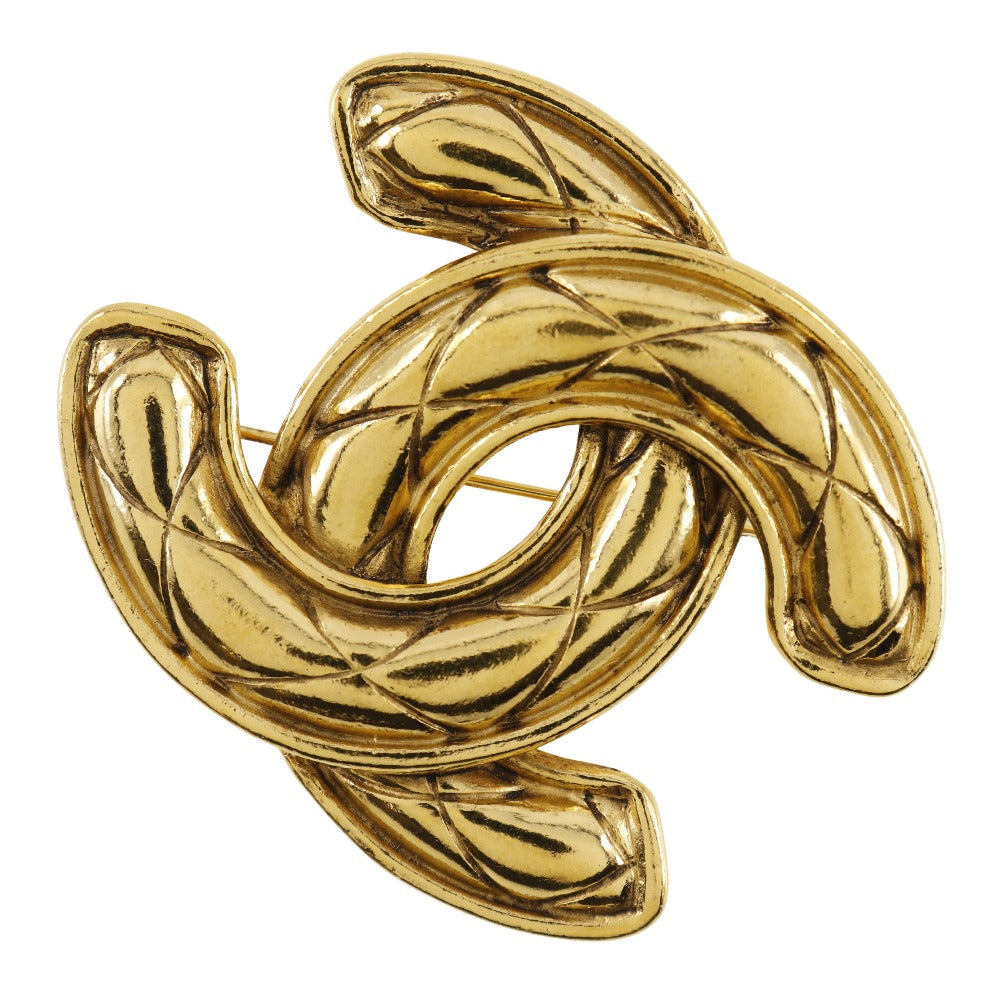Chanel Brooch Plated Matrasse COCO Mark Gold Handbag 4