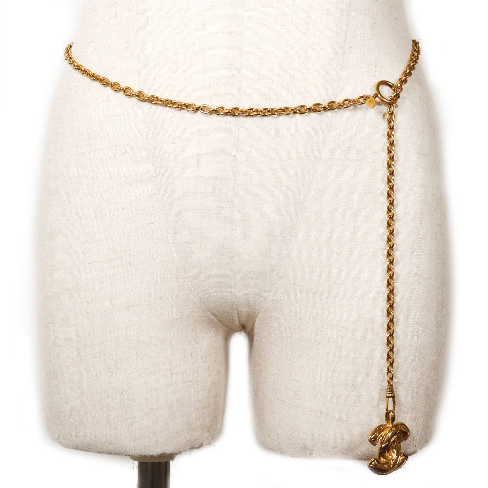 CHANEL belt Plated Gold gold   COCO Mark Chain belt Women  