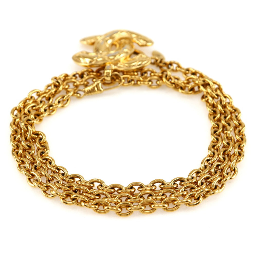 CHANEL belt Plated Gold gold   COCO Mark Chain belt Women  