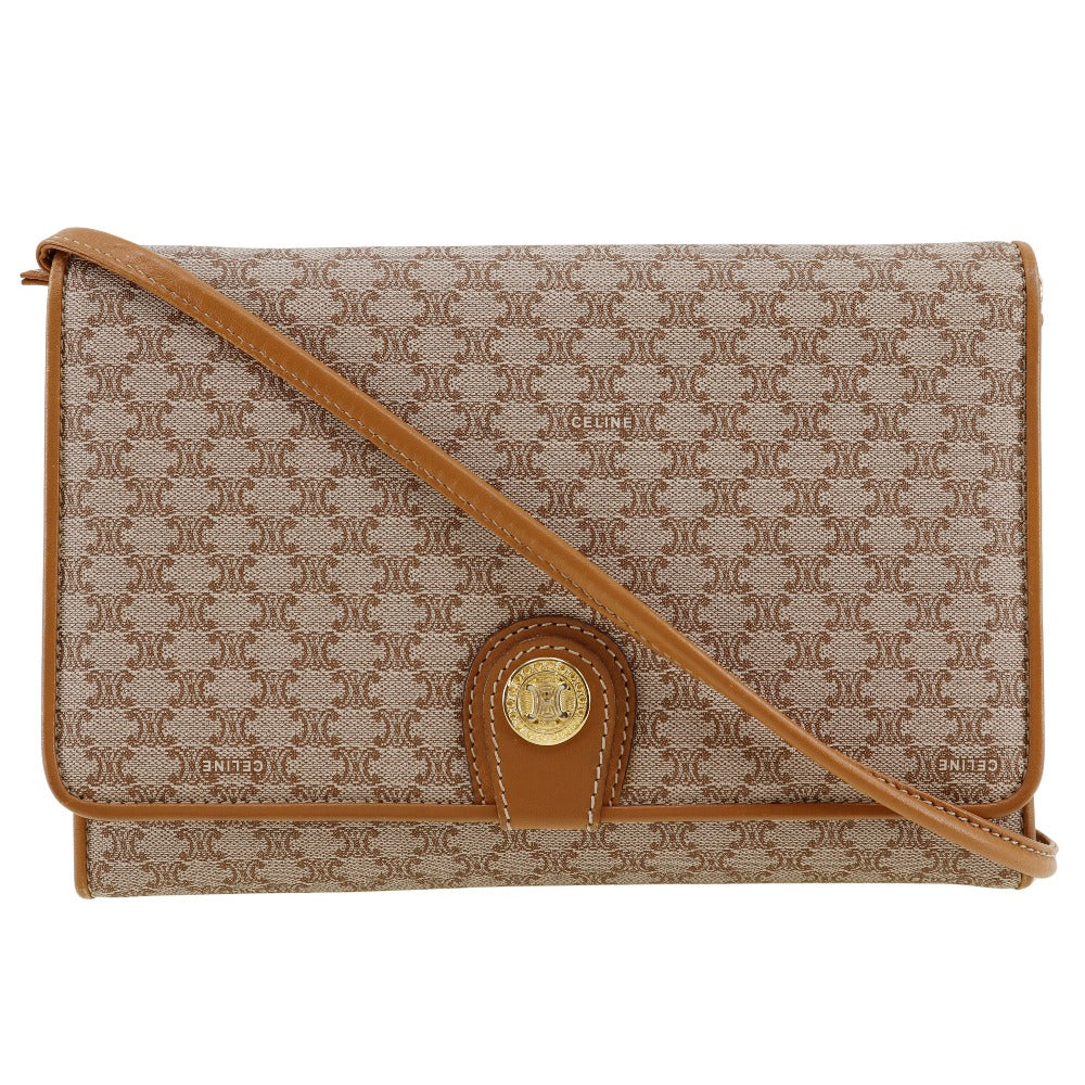 Celine Shoulder Bag Pvc, Way Clutch Macadam Old Leather Beige