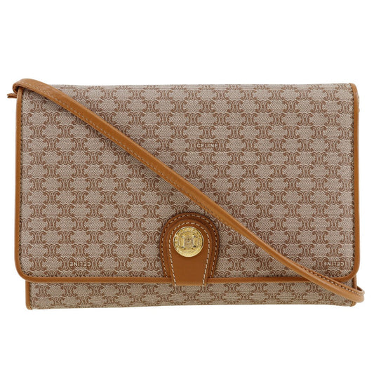 Celine Shoulder Bag Pvc, Way Clutch Macadam Old Leather Beige