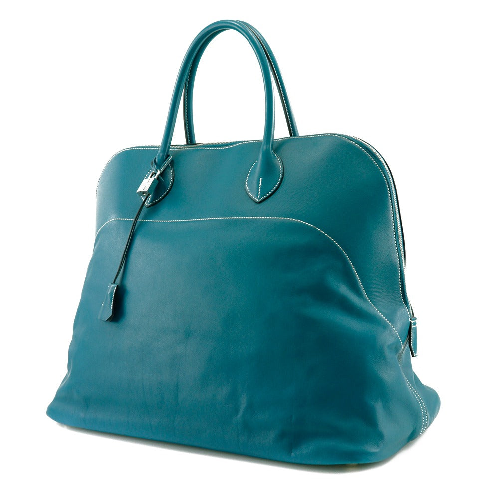 Boston Duffel Bag Sikkim Turquoise Metal Bolide Silver Travel Bag